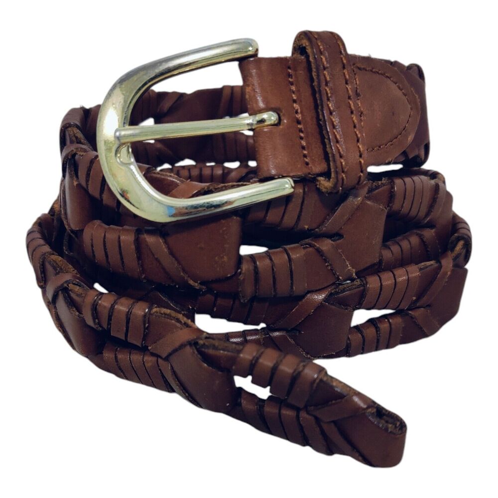 Full Grain Men's Cowhide Leather Belt Laced Link SZ 40 Made in Argentina